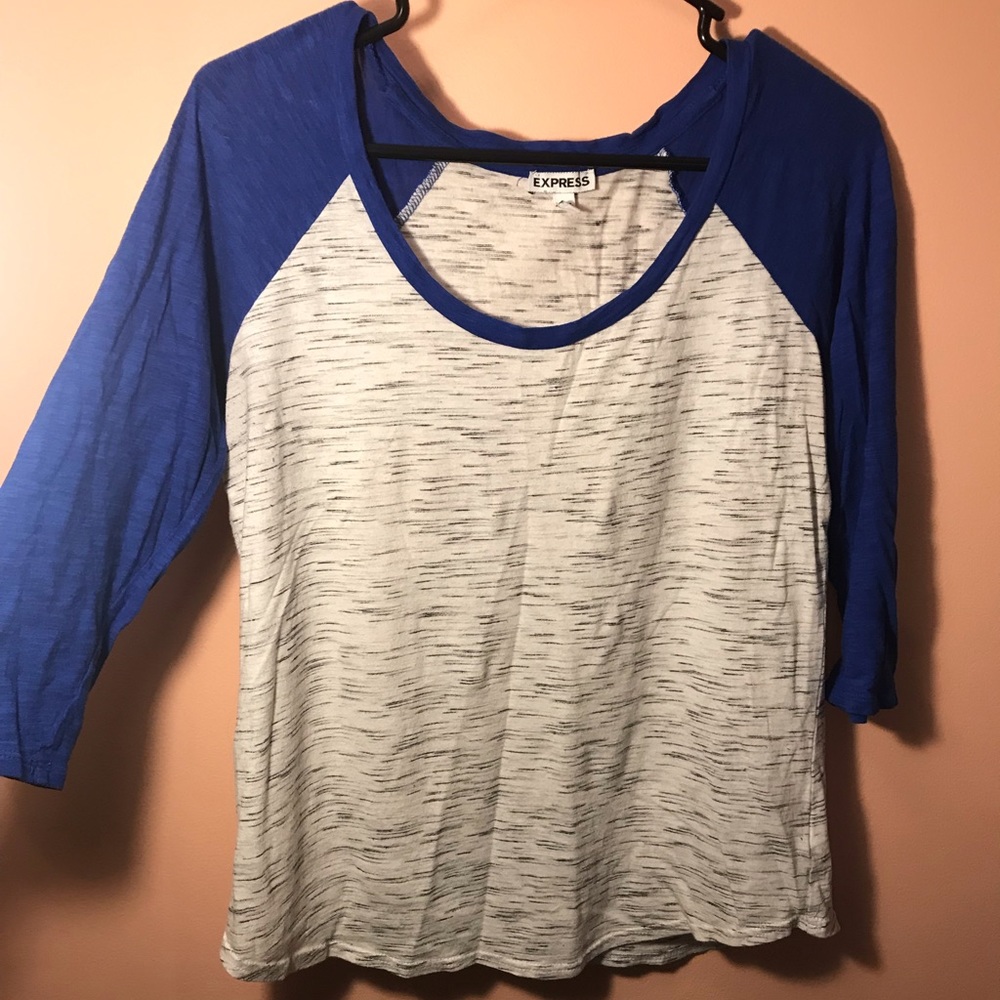 EXPRESS Cobolt Blue Baseball Tee